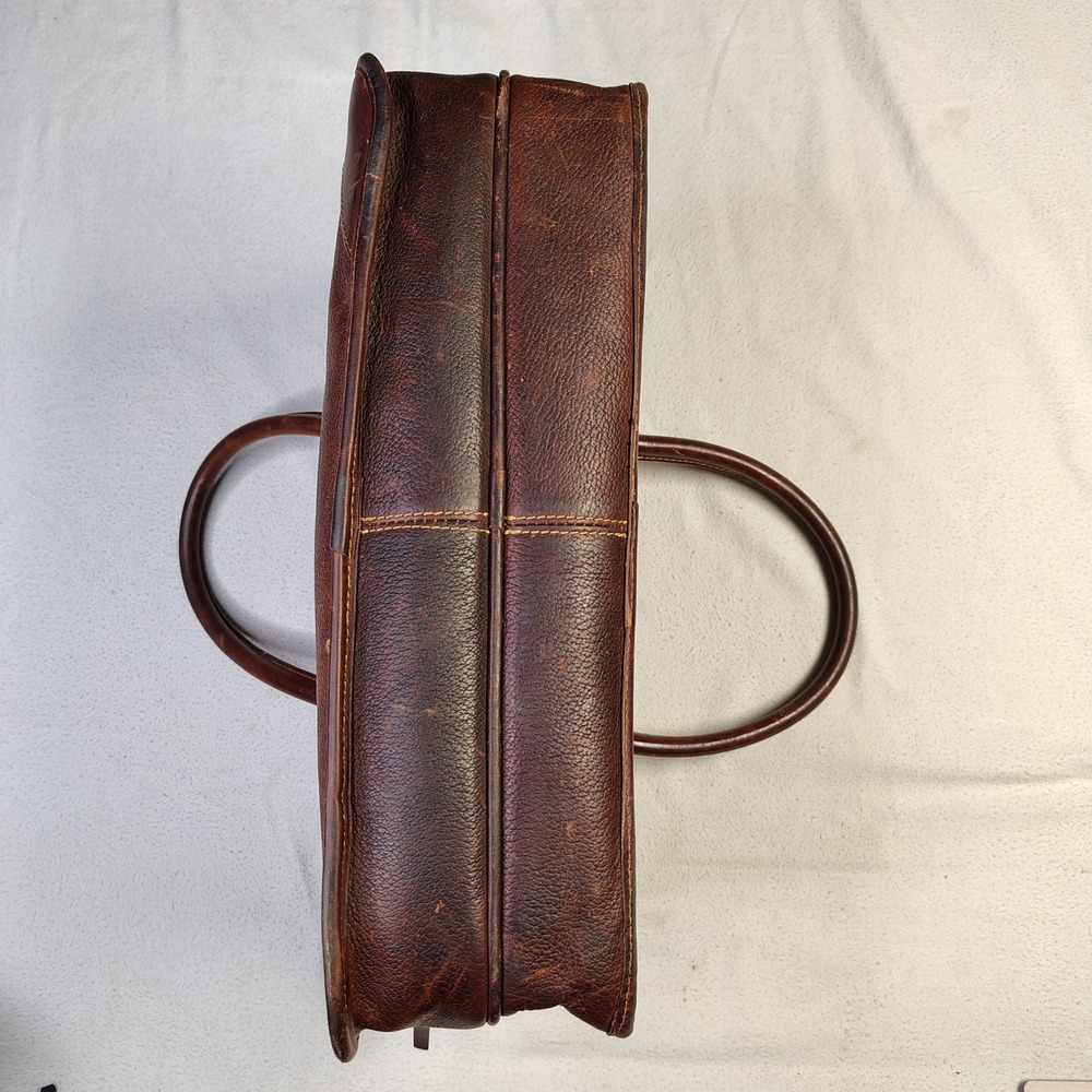Vintage ORVIS Bullhide Leather Briefcase Brown Patina Gokey Heritage Bag USA - Picture 6 of 13